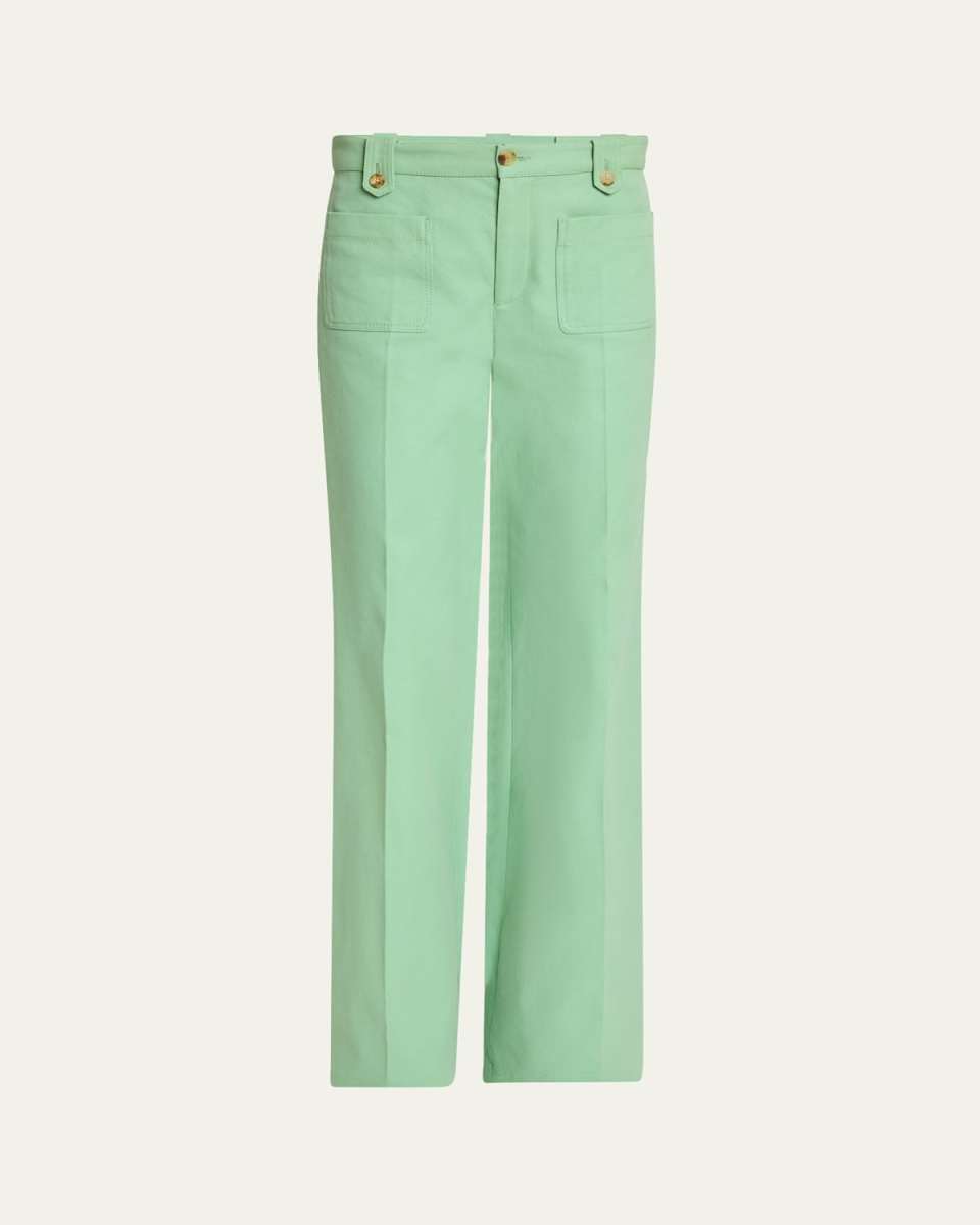 Wide Leg Cotton Canvas Pants